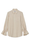 Natural Linen Floaty Smocked Cuff Shirt