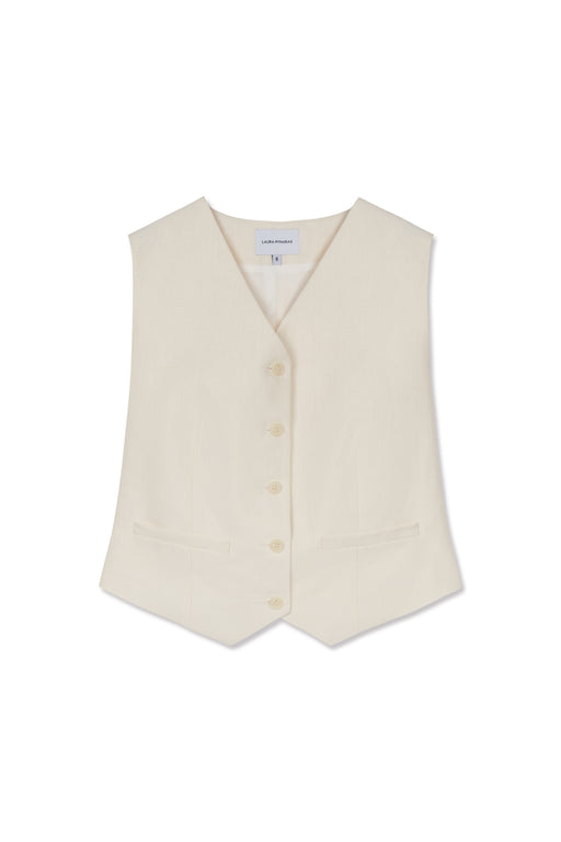Ivory Linen Waistcoat