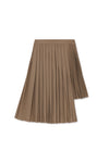 Khaki Contrast Pleated Skirt