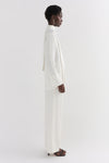 Cream Silk Tie Neck Shirt