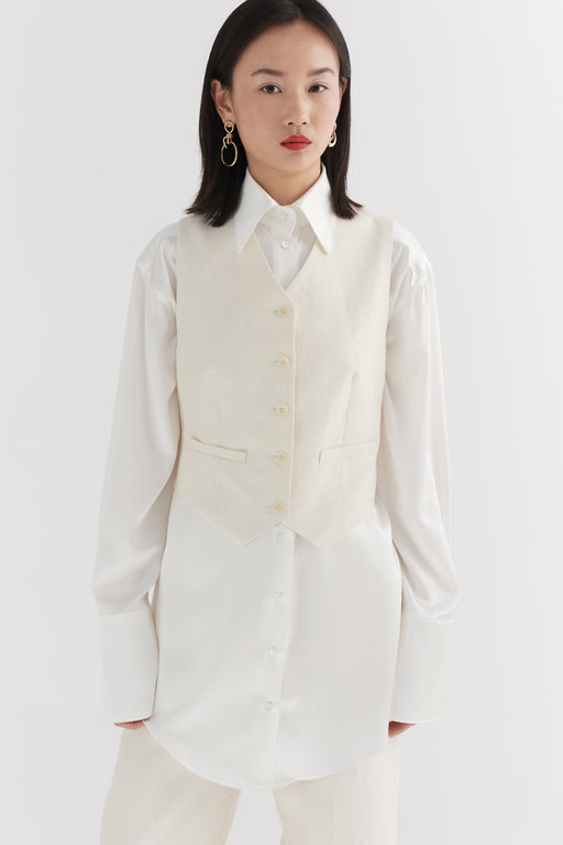 Ivory Linen Waistcoat
