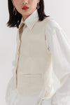 Ivory Linen Waistcoat
