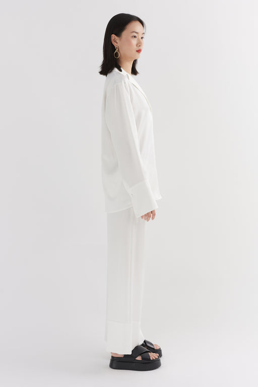 Ivory PJ Style Silk Shirt