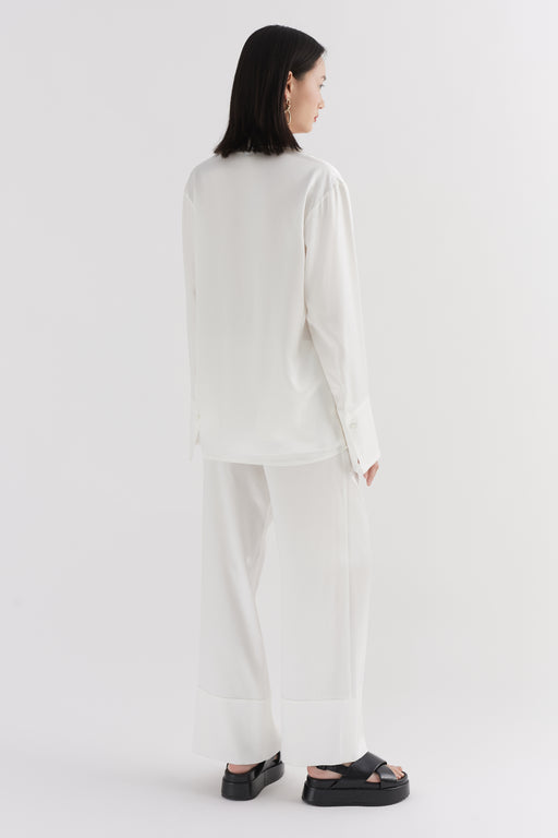 Ivory PJ Style Silk Shirt