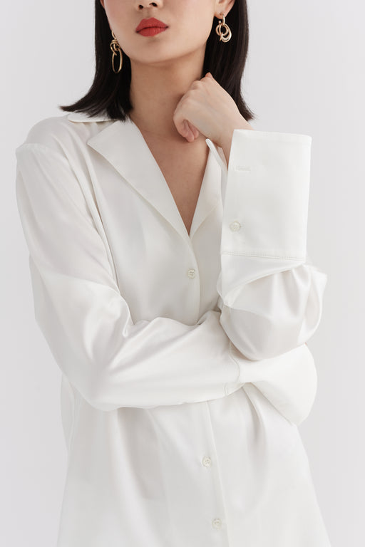 Ivory PJ Style Silk Shirt