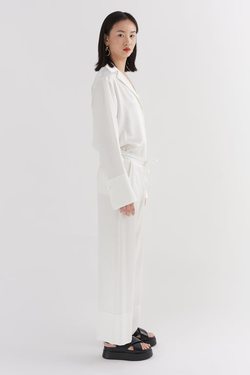 Ivory Silk Trouser