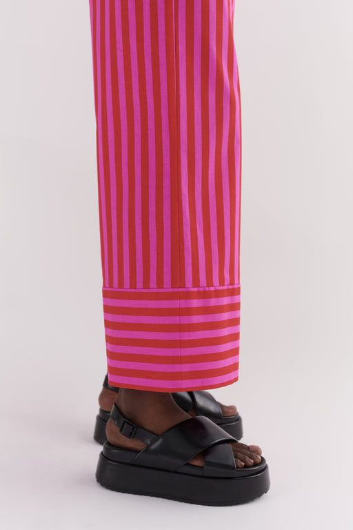 Pink & Red Candy Stripe Cotton Trouser
