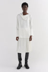 Ivory Mock Neck Silk Neck Shirt