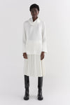 Ivory Mock Neck Silk Neck Shirt