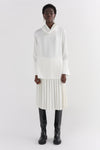 Ivory Mock Neck Silk Neck Shirt