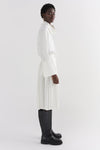 Ivory Silk Contrast Pleated Skirt