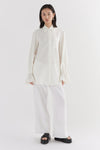 Linen Floaty Smocked Cuff Shirt