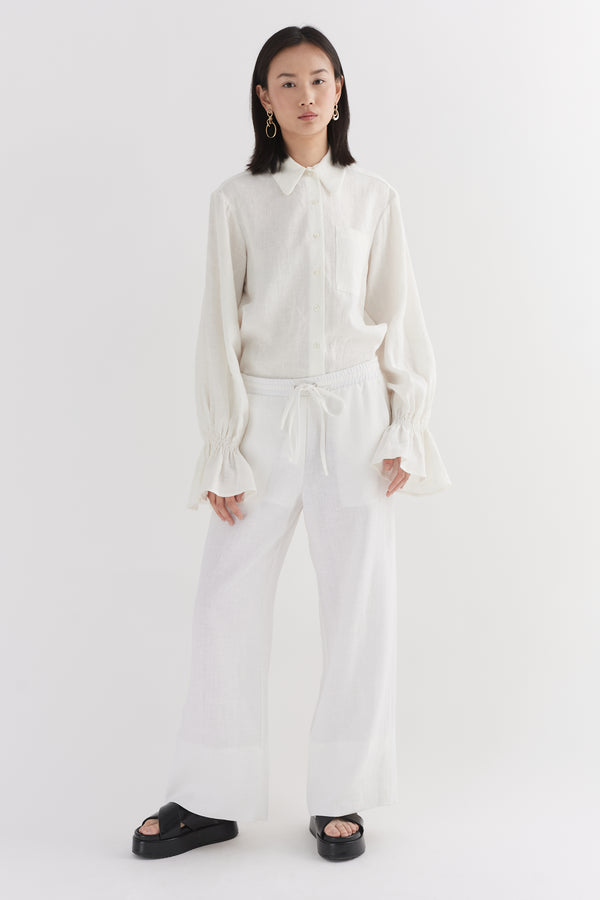 White Linen Trouser