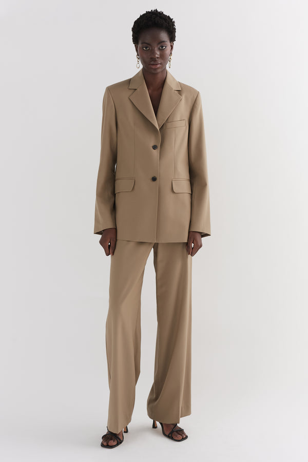 Khaki Wide Leg Trouser