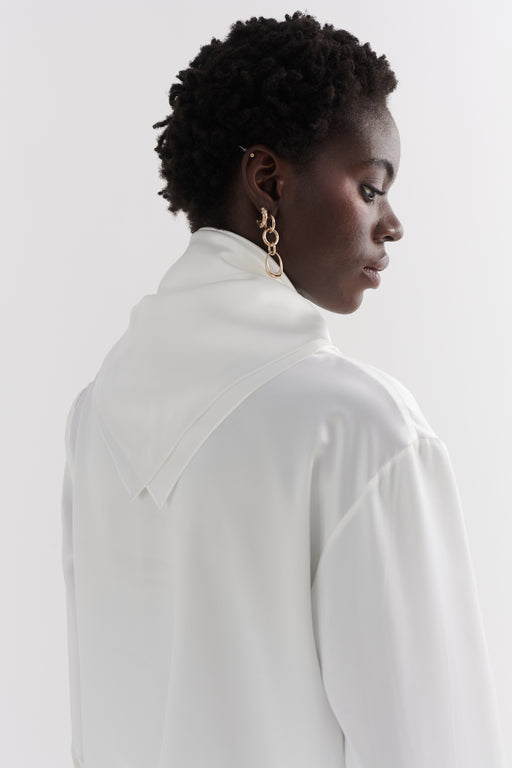 Ivory Oversized Silk Scarf