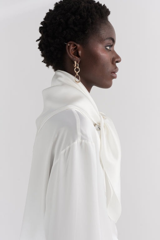 Ivory Oversized Silk Scarf