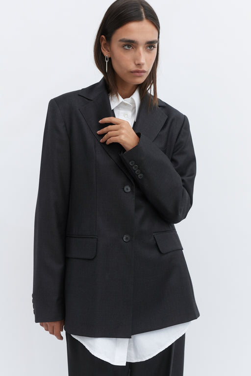Grey Single Breasted Jacket