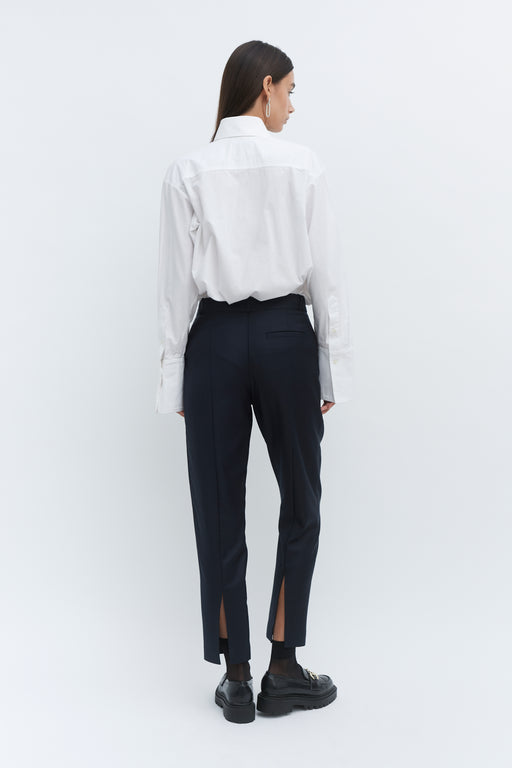 Navy Split Hem Trouser
