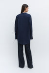 Grandad Navy Oversized Tailored Organic Poplin Shirt