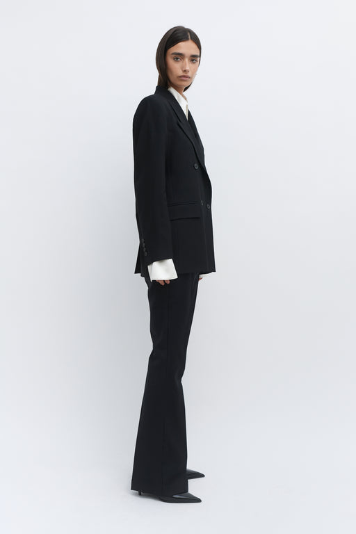 Black Wool Double Breasted Jacket