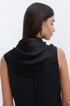 Black Oversized Silk Scarf