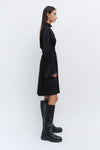Silk Black Smocked Floaty Dress