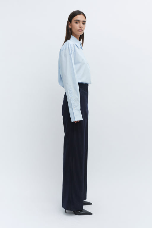 Pinstripe Wide Leg Trouser