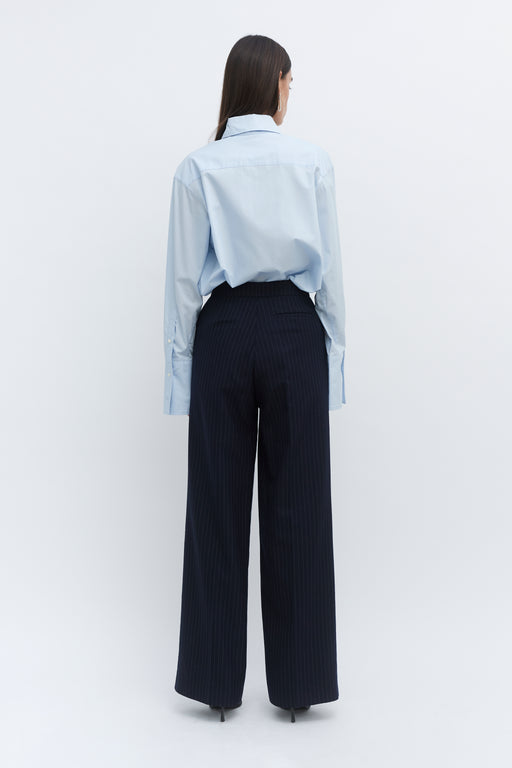 Pinstripe Wide Leg Trouser