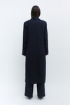 Pinstripe Double Breasted Tailored Wool Coat