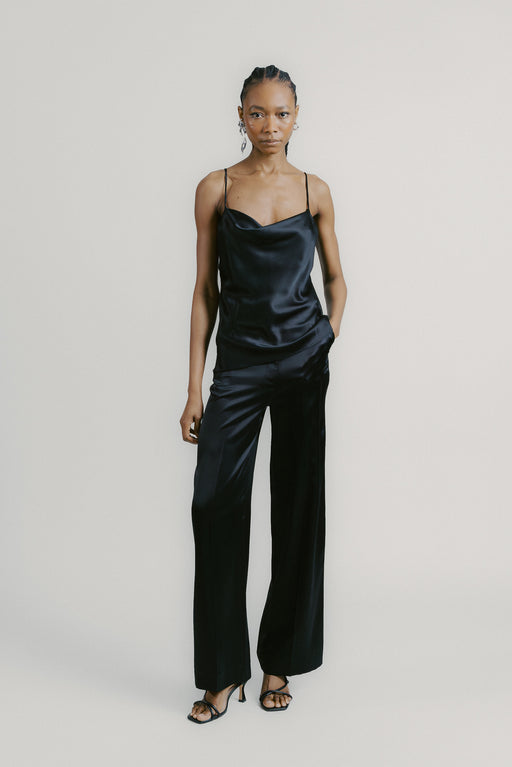 Black Silk Camisole Top