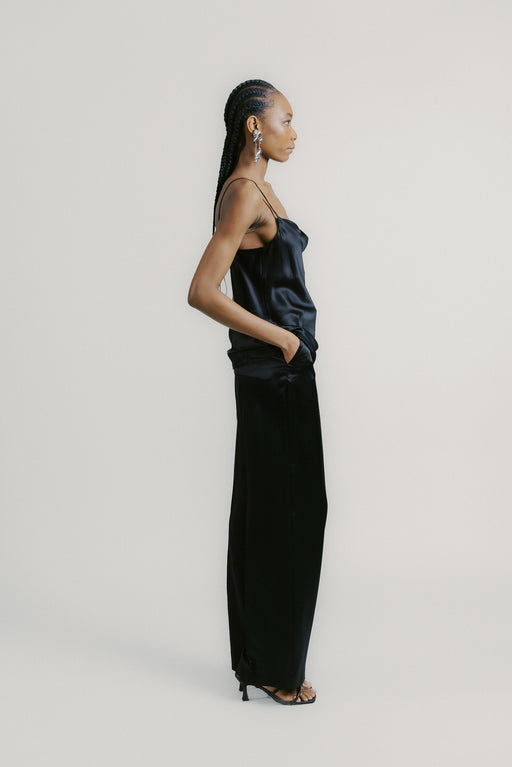 Black Silk Camisole Top