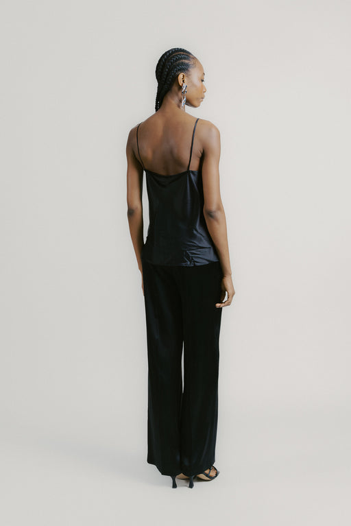 Black Silk Camisole Top