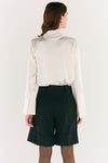 Black Wool Tailored Short