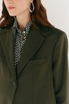 Olive Green Wool Single Breasted Jacket