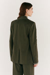 Olive Green Wool Single Breasted Jacket