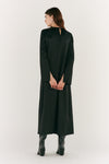 Long Sleeve Black Silk Dress