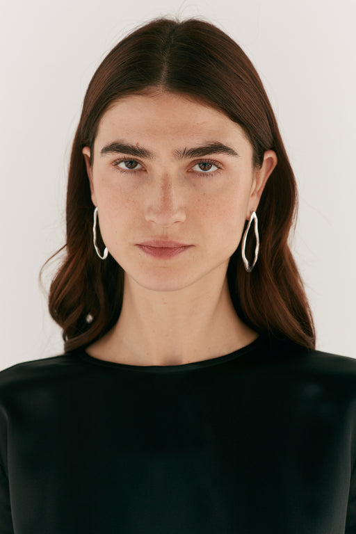 Long Sleeve Black Silk Dress