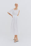 White Linen Asymmetrical Dress
