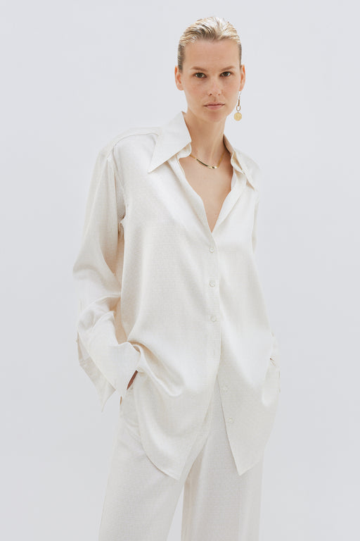 LP Printed Silk Exaggerated collar shirt
