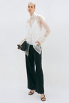 Ivory Organza Silk Oversized Tailored Shirt