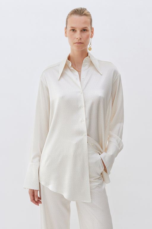 LP Printed Silk Exaggerated collar shirt