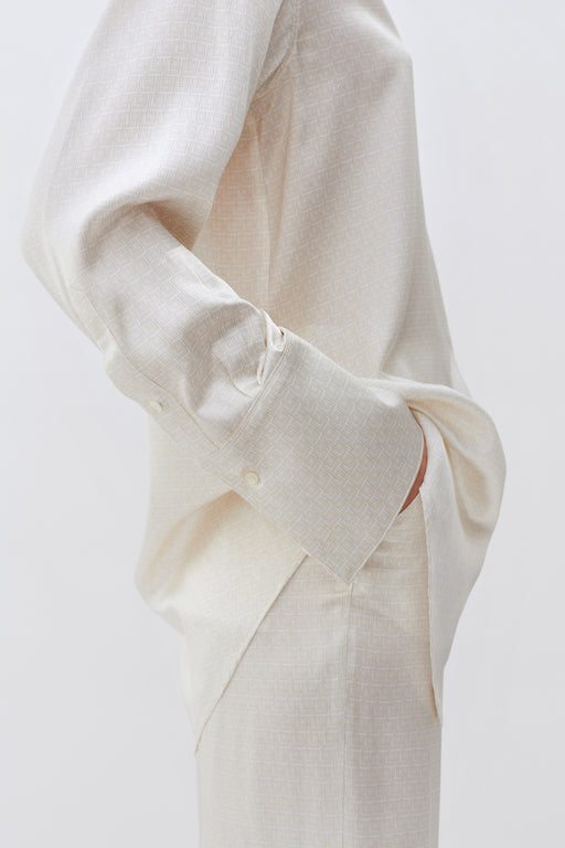 LP Printed Silk Exaggerated collar shirt