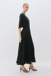 Open Back Black Linen Floaty Dress