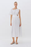 White Linen Asymmetrical Dress
