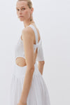 White Linen Asymmetrical Dress