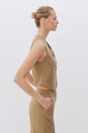 Khaki Wool Waistcoat