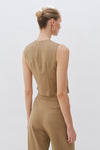Khaki Wool Waistcoat