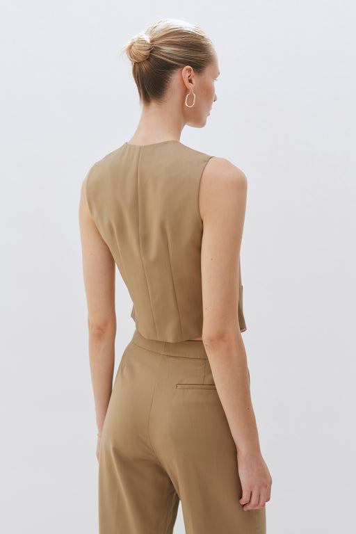 Khaki Wool Waistcoat