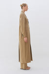 Khaki Single Breasted Tailored Wool Coat