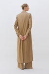 Khaki Single Breasted Tailored Wool Coat